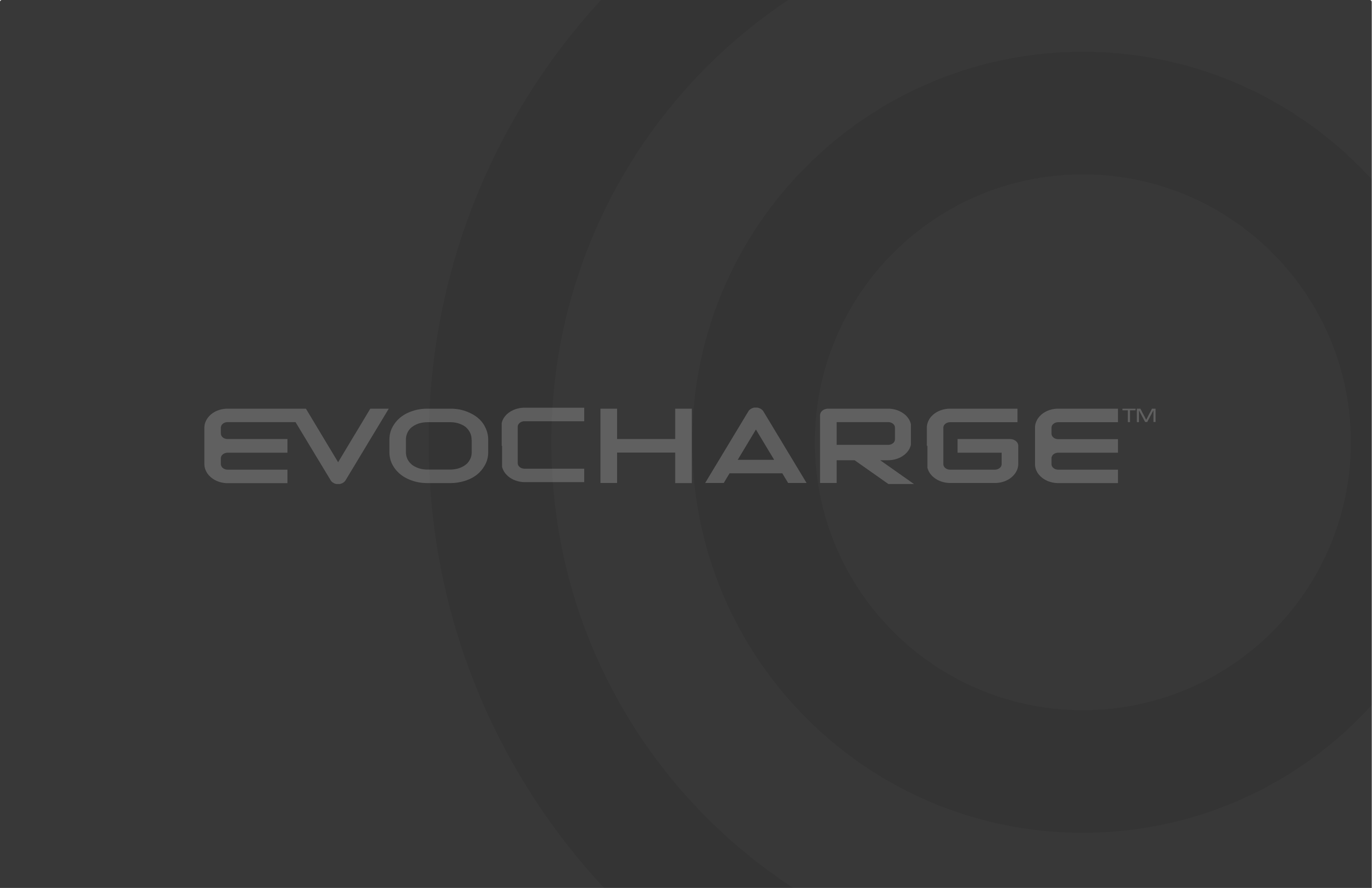 The EvoCharge logo, light grey font on a dark grey background