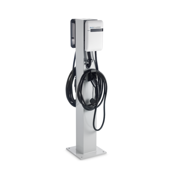 An EvoCharge pedestal charging station.