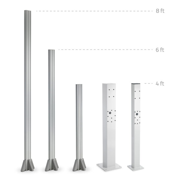 The five different sizes and styles of pedestals.