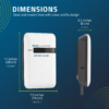A graphic showing the dimensions of EvoCharge home charger.
